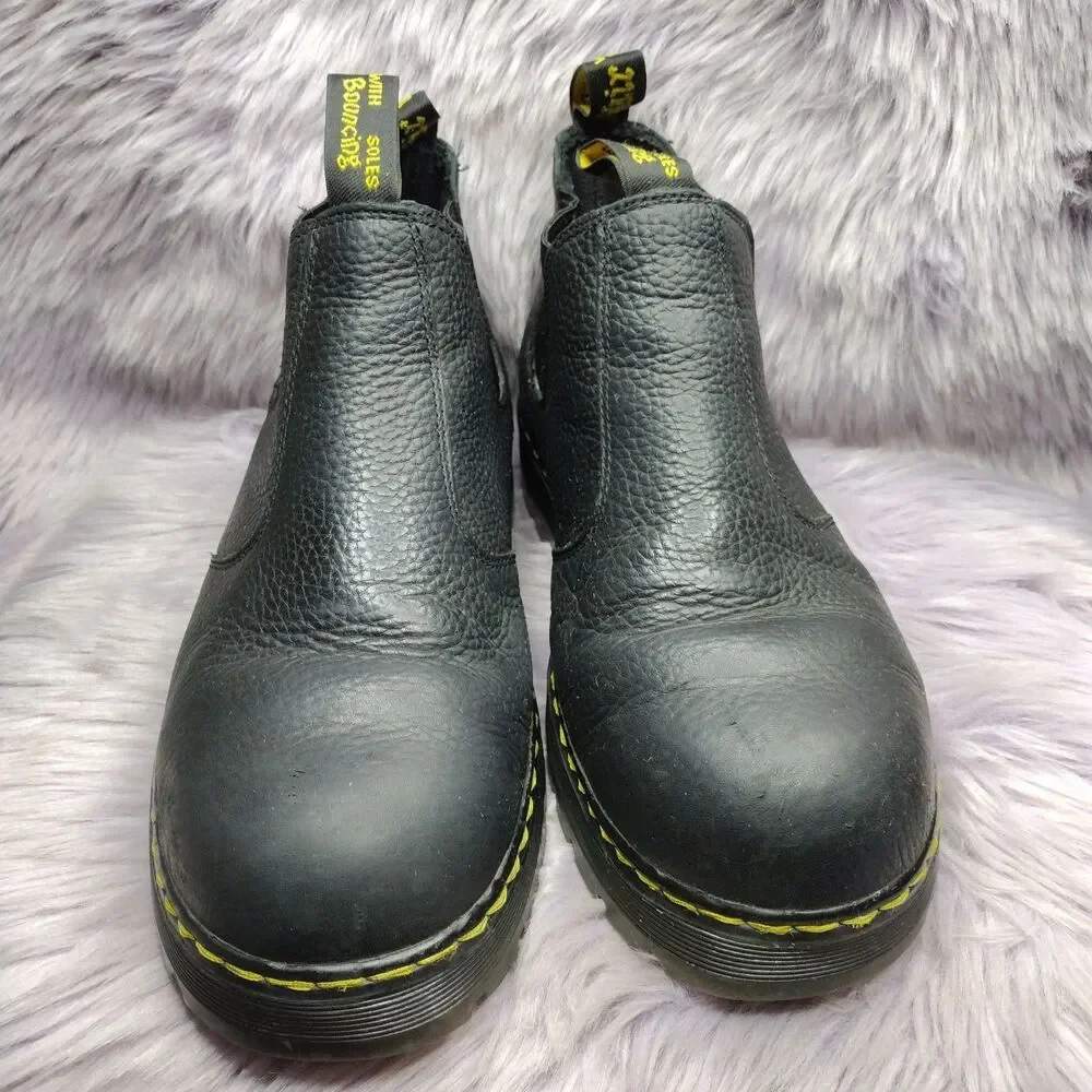 Dr Martens Leather Safety Shoe Steel Toe Boots Mens Size 12 Black ASTM F2413-11